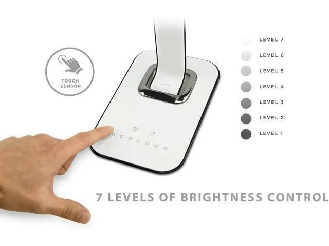Alt view image 4 of 7 - Turcom LED Desk Lamp With USB Charging Port Dimmable Touch Controls w/Color Adjustment, Eye Care Task Lamp, 5W, 1000 Lux,Multicolor