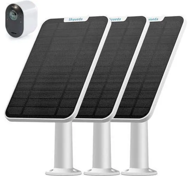 Main image of 4W Solar Panel Charging Compatible with Arlo Pro 3/Pro 4/Pro 5S/Ultra/Ultra 2 only, with 13.1ft Waterproof Charging Cable, IP65 Weatherproof,Includes Secure Wall Mount(3-Pack)(Magnetic Connector)