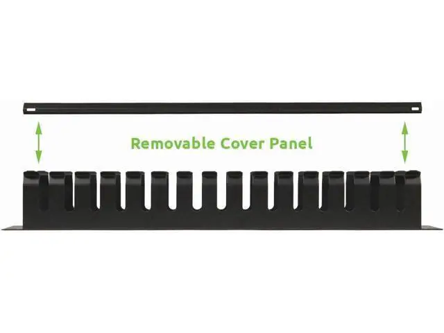Alt view image 2 of 2 - NavePoint 2U Metal Rack Mount Horizontal Cable Manager Duct Raceway for 19 Inch Server Rack