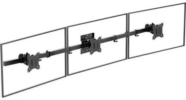 Main image of WALI Triple Monitor Wall Mount for 17 to 32 Inch, Computer Monitor Arm for 3 Screens, Swivel Tilt Wall Mount with Mounting Holes 75x75/100x100mm, Per Arm Holds Up to 15.4lbs (013ARM), Black