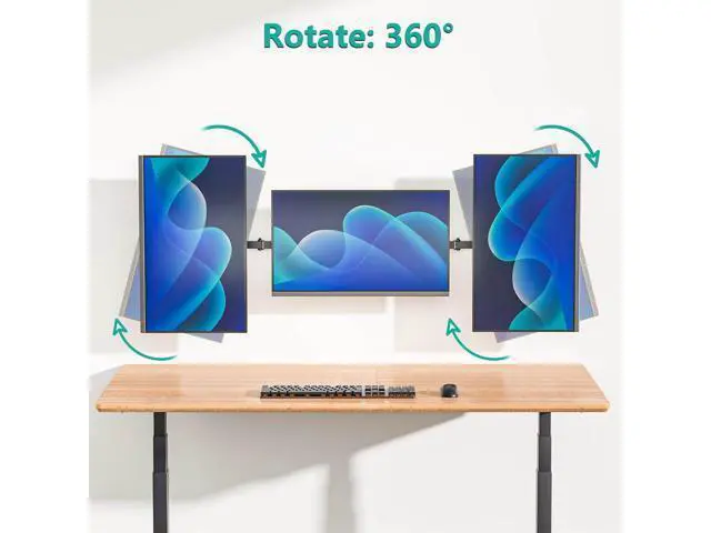 Alt view image 5 of 7 - WALI Triple Monitor Wall Mount for 17 to 32 Inch, Computer Monitor Arm for 3 Screens, Swivel Tilt Wall Mount with Mounting Holes 75x75/100x100mm, Per Arm Holds Up to 15.4lbs (013ARM), Black