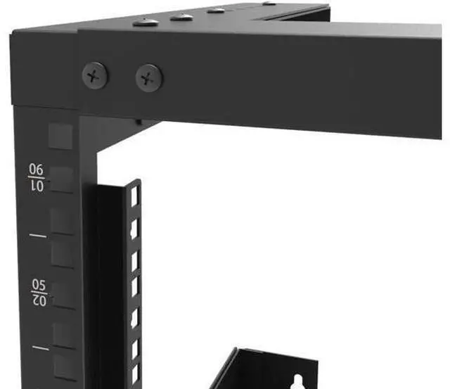 Alt view image 7 of 7 - Jingchengmei 6U Wall Mount Open Frame Rack-19 Inch Server Equipment Rack- Adjustable Depth 13-18 Inches 2 Post Open Frame Cabinet- Black (6U13-18InD)