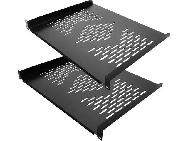 Main image of RIVECO 2 PCS 1U Server Rack Shelf 19 Rack-Mount Trays 16 Inches Vented Cantilevers for Server & Network Equipment Mounting, (40 CM) Depth, Black