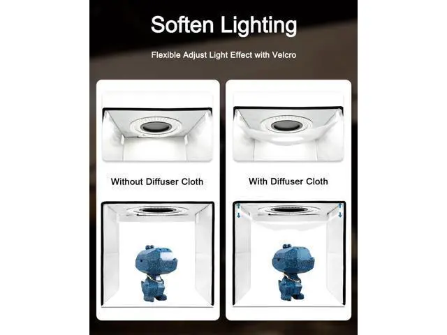 Alt view image 5 of 7 - DUCLUS Light Box Photography, 16x16 Inch Photo Light Box with 160 Dimmable LED Lights (CRI 97+), 6 PVC & 2 Paper Backdrops, Portable Studio Box for Product Photography: Jewelry, Food, Shoes
