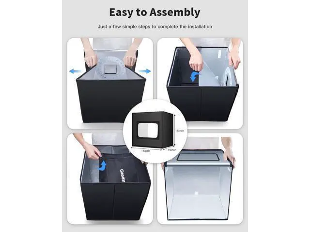 Alt view image 6 of 7 - Glendan Light Box Photography, Portable Photo Studio Light Box, 16" x 16" Professional Dimmable Shooting Tent Kit with 216 LED Table Top Light & 6 Backdrops Photo Box for Product Photography