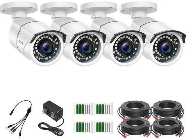 Main image of ZOSI 4 Pack 2MP 1080p HD-TVI Home Security Camera Outdoor Indoor 1920TVL, 36PCS LEDs, Night Vision, Weatherproof Surveillance CCTV Bullet Camera