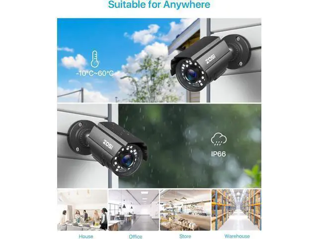 Alt view image 7 of 7 - ZOSI 4PK 1920TVL 1080P Security Camera 3.6mm Lens 2MP CCTV Camera Home Security Day Night Waterproof Camera for 1080P/5MP/4K HD-TVI Analog DVR System