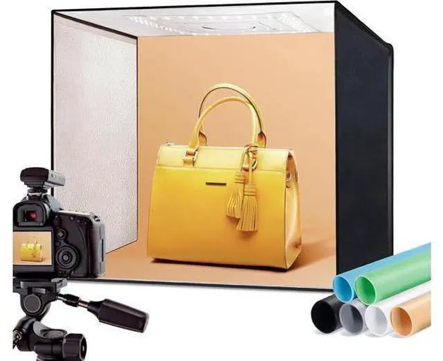Main image of RALENO Photo Studio Light Box, 20''x20'' Photo Box, Light Box Photography (120 LEDs, 5500K, 97CRI, 50W, 6 Color PVC Backdrops) for Still Life Photography