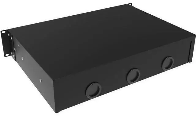 Alt view image 7 of 7 - 2U Server Cabinet Case 19 Inch Rack Mount Lockable Drawer with Key, 12.6 Inch Depth (2U)