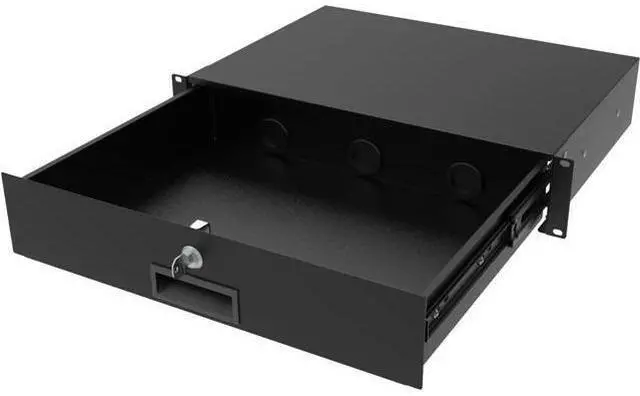 Main image of 2U Server Cabinet Case 19 Inch Rack Mount Lockable Drawer with Key, 12.6 Inch Depth (2U)