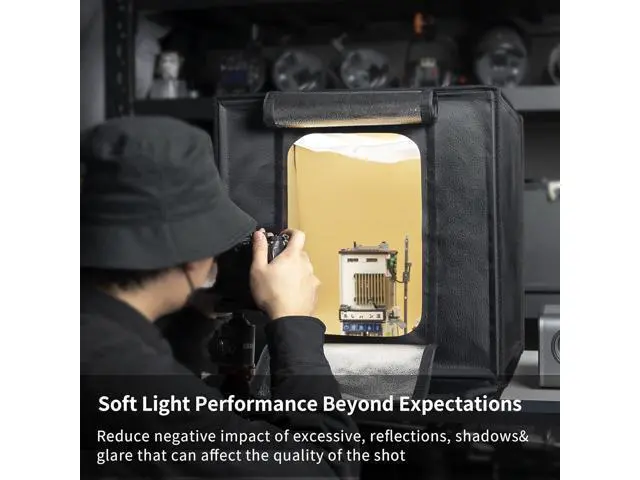 Alt view image 6 of 7 - RALENO Photo Studio Light Box, 20''x20'' Photo Box, Light Box Photography (120 LEDs, 5500K, 97CRI, 50W, 6 Color PVC Backdrops) for Still Life Photography