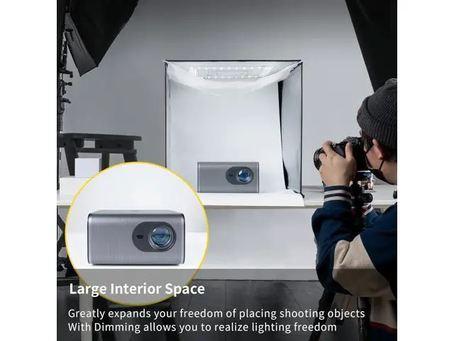 Alt view image 4 of 7 - RALENO Photo Studio Light Box, 20''x20'' Photo Box, Light Box Photography (120 LEDs, 5500K, 97CRI, 50W, 6 Color PVC Backdrops) for Still Life Photography