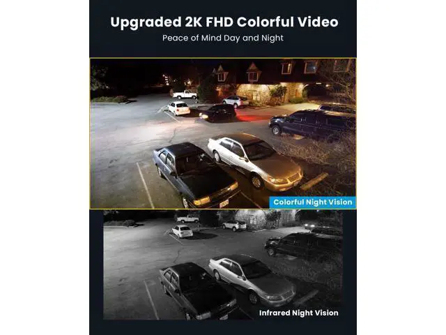Alt view image 2 of 7 - ieGeek Floodlight Camera, Outdoor Home Security Camera, 2K Wired Flood Light Camera Outdoor with Motion Sensor Cam, 2600 Lumens, Color Night Vision, 110dB Siren, 2 Way Audio, Compatible with Alexa
