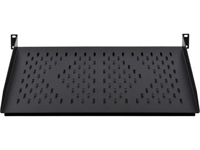 Alt view image 4 of 6 - RackPath 1U Cantilever Universal Rack Shelf - 14in Deep Rackmount Shelf for 19 AV/Network Equipment Racks 55lbs Capacity - 2Pack