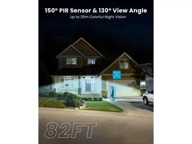 Alt view image 3 of 7 - ieGeek Floodlight Camera, Outdoor Home Security Camera, 2K Wired Flood Light Camera Outdoor with Motion Sensor Cam, 2600 Lumens, Color Night Vision, 110dB Siren, 2 Way Audio, Compatible with Alexa