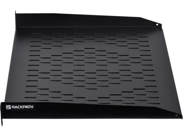 Alt view image 5 of 6 - RackPath 1U Cantilever Universal Rack Shelf - 14in Deep Rackmount Shelf for 19 AV/Network Equipment Racks 55lbs Capacity - 2Pack