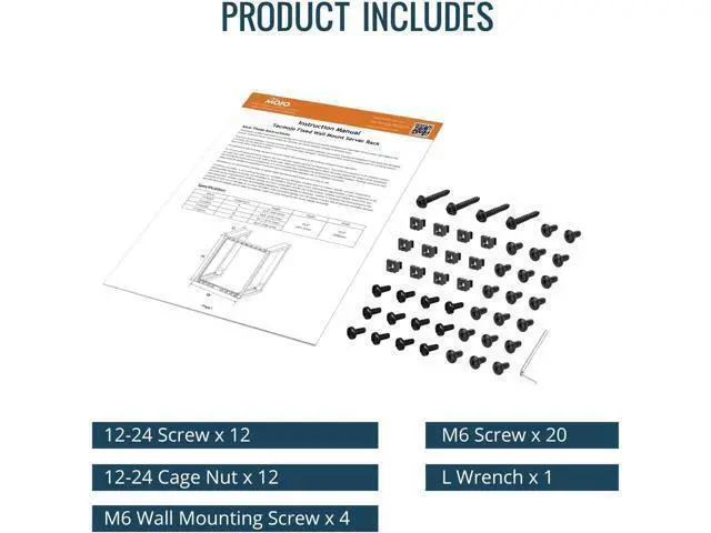 Alt view image 6 of 6 - Tecmojo 12U Wall Mount Rack, Wall Mount Network Rack 15.8in Depth, Open Frame Server Rack for 19in IT/AV/Data/Home Equipment, Black