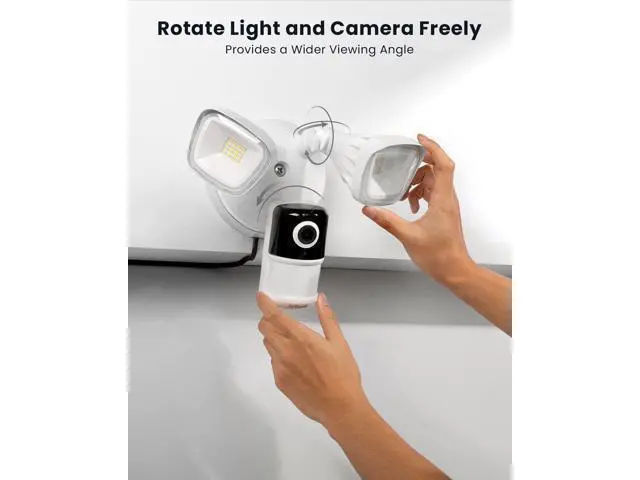 Alt view image 6 of 7 - ieGeek Floodlight Camera, Outdoor Home Security Camera, 2K Wired Flood Light Camera Outdoor with Motion Sensor Cam, 2600 Lumens, Color Night Vision, 110dB Siren, 2 Way Audio, Compatible with Alexa