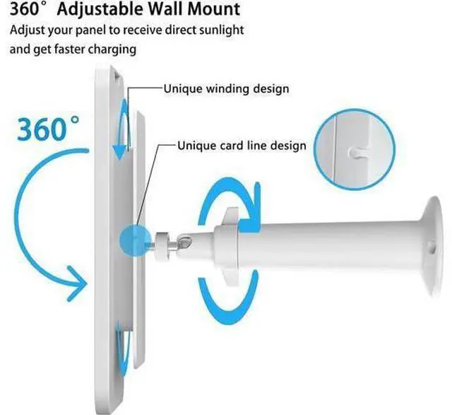 Alt view image 5 of 6 - 4W Solar Panel Charging Compatible with Arlo Pro 3/Pro 4/Pro 5S/Ultra/Ultra 2 only, with 13.1ft Waterproof Charging Cable, IP65 Weatherproof,Includes Secure Wall Mount(3-Pack)(Magnetic Connector)