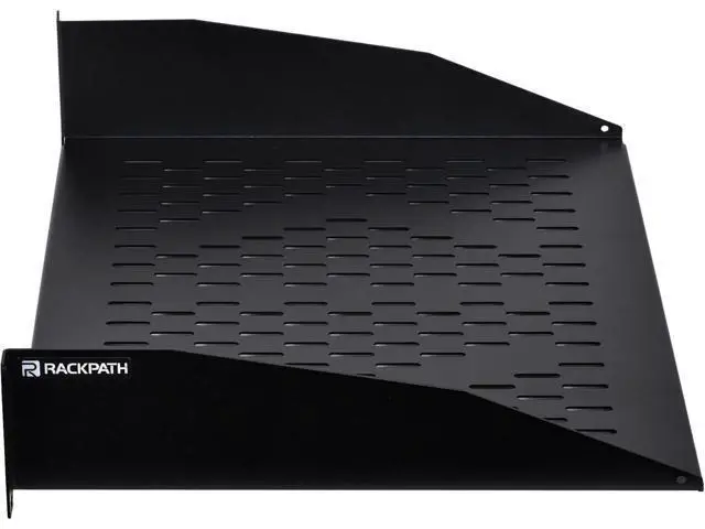 Alt view image 5 of 6 - RackPath 2U Cantilever Universal Rack Shelf - 14in Deep Rackmount Shelf for 19 AV/Network Equipment Racks 55lbs Capacity - 2 Pack