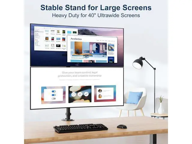 Alt view image 2 of 7 - Stacked Monitor Mount - Extra Tall Vertical Monitors Stand for 17-40 Inch Screen, Fully Adjustable and Hold 26.4 lbs per Arm, VESA 75/100 mm