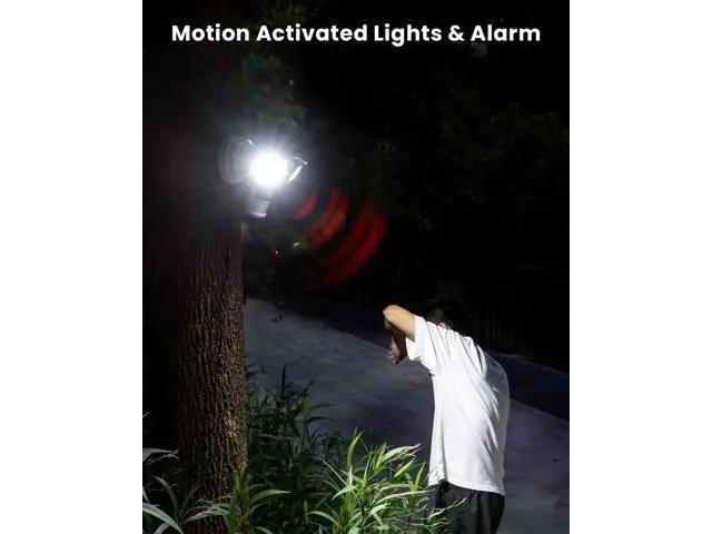 Alt view image 4 of 7 - ieGeek Floodlight Camera, Outdoor Home Security Camera, 2K Wired Flood Light Camera Outdoor with Motion Sensor Cam, 2600 Lumens, Color Night Vision, 110dB Siren, 2 Way Audio, Compatible with Alexa