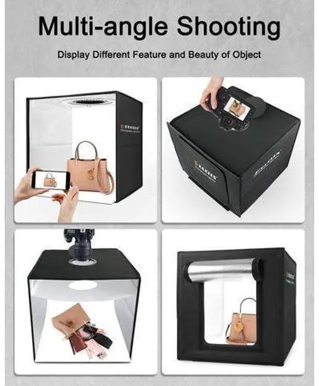 Alt view image 6 of 7 - DUCLUS Light Box Photography, 16x16 Inch Photo Light Box with 160 Dimmable LED Lights (CRI 97+), 6 PVC & 2 Paper Backdrops, Portable Studio Box for Product Photography: Jewelry, Food, Shoes