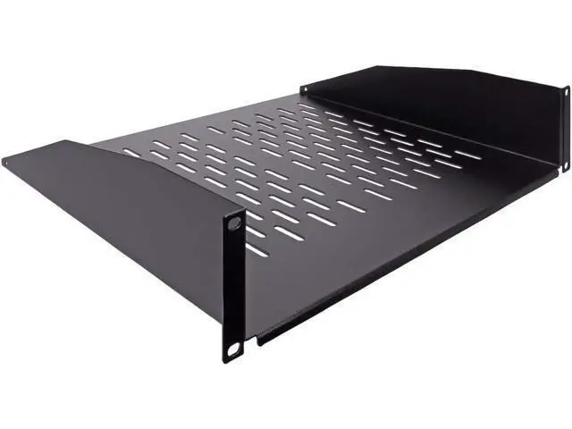 Alt view image 2 of 4 - NavePoint 2U 19-Inch Universal Vented Rack Mount Cantilever Server Cabinet Shelf 14-Inches Deep Black