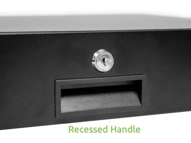 Alt view image 3 of 6 - Navepoint Rack Mount Drawer for 19-Inch Server Cabinet Case Or DJ with Lock and Key 2U Black