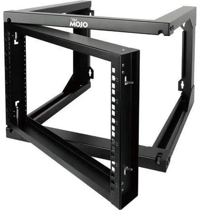 Main image of Tecmojo 6U Wall Mount Server Rack, Open Frame Network Rack for 19" Computer/AV/Data/IT/Media Equipment, 18" Depth, 16" Apart Mounting Holes, Swing Gate, Square and Tapped Holes