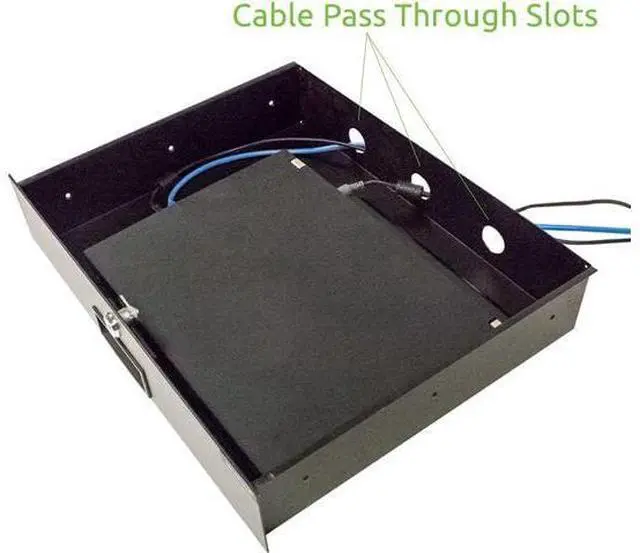 Alt view image 4 of 6 - Navepoint Rack Mount Drawer for 19-Inch Server Cabinet Case Or DJ with Lock and Key 2U Black