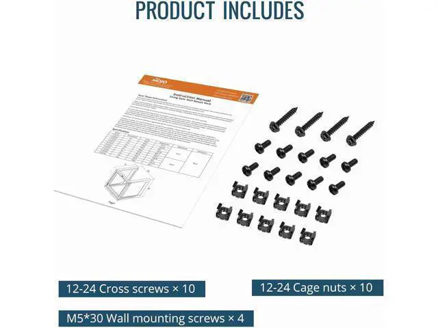 Alt view image 6 of 6 - Tecmojo 6U Wall Mount Server Rack, Open Frame Network Rack for 19" Computer/AV/Data/IT/Media Equipment, 18" Depth, 16" Apart Mounting Holes, Swing Gate, Square and Tapped Holes