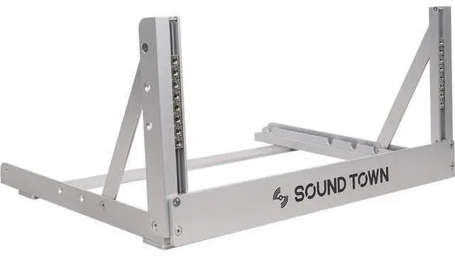 Main image of Sound Town 4U Aluminum 2-Post Desktop Open-Frame Rack, Angle Adjustable, for Audio/Video, Network Switches, Routers, Patch Panels (2PF-4A)