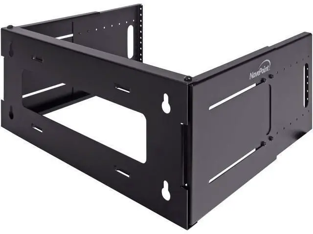 Alt view image 3 of 5 - NavePoint 4U Patch Panel Bracket Wall Mount Patch Panel Rack for 19 Networking Equipment Expandable Mounting Depth 9.5 to 15.5 4U IT Rack 40lbs Weight Capacity