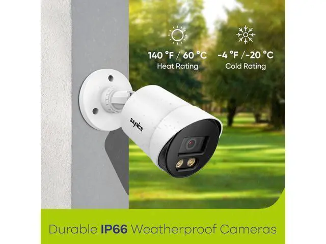 Alt view image 4 of 7 - SANNCE Full Color Night Vision Security Camera, 4pcs 1080P TVI Wired CCTV Surveillance Camera for Home, Indoor Outdoor Use, Built-in 3500K Smart Warm Spotlight LED, 4 Cameras with Adapter & Cables