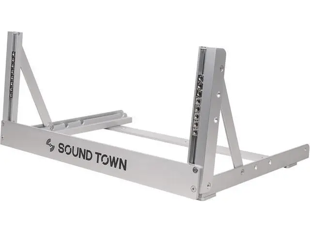 Alt view image 3 of 7 - Sound Town 4U Aluminum 2-Post Desktop Open-Frame Rack, Angle Adjustable, for Audio/Video, Network Switches, Routers, Patch Panels (2PF-4A)