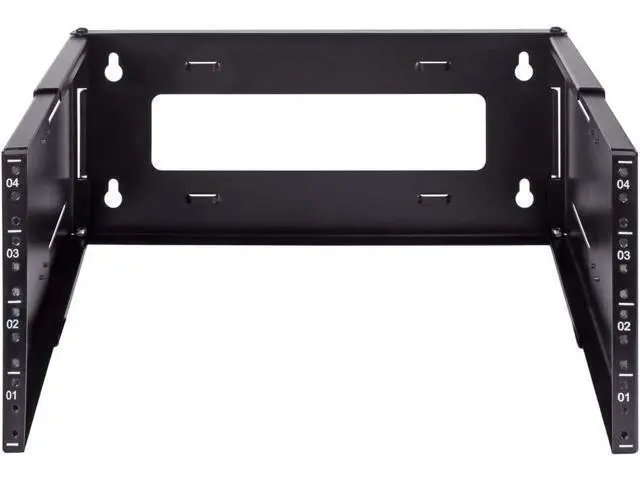 Alt view image 2 of 5 - NavePoint 4U Patch Panel Bracket Wall Mount Patch Panel Rack for 19 Networking Equipment Expandable Mounting Depth 9.5 to 15.5 4U IT Rack 40lbs Weight Capacity