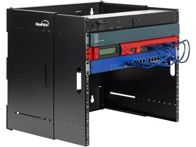 Alt view image 5 of 5 - NavePoint 4U Patch Panel Bracket Wall Mount Patch Panel Rack for 19 Networking Equipment Expandable Mounting Depth 9.5 to 15.5 4U IT Rack 40lbs Weight Capacity