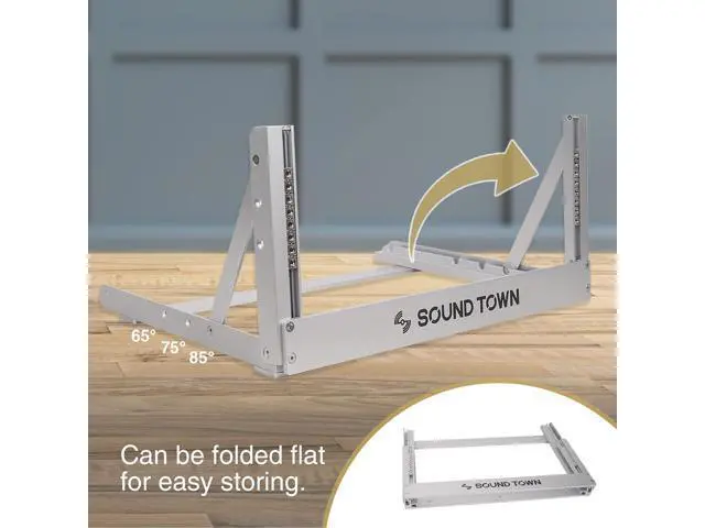 Alt view image 5 of 7 - Sound Town 4U Aluminum 2-Post Desktop Open-Frame Rack, Angle Adjustable, for Audio/Video, Network Switches, Routers, Patch Panels (2PF-4A)