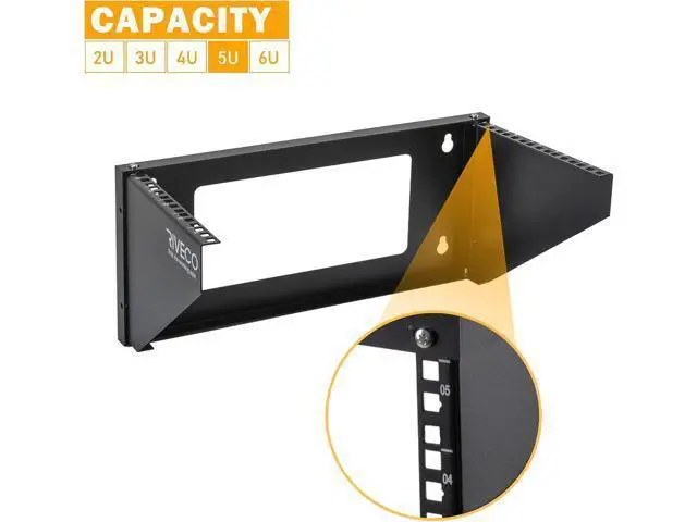 Alt view image 2 of 5 - RIVECO 5U Wall Mount Vertical Rack Network Bracket Firm Constructed Easy Assembly Narrow Space Mounting Racks for AV & Stereo Equipment Black