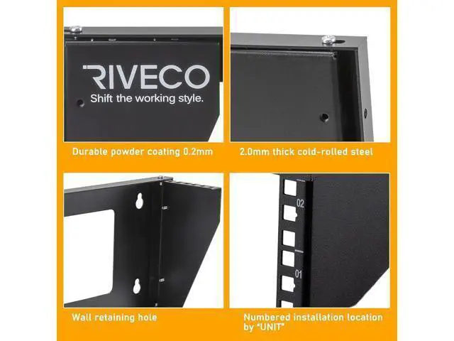 Alt view image 4 of 5 - RIVECO 5U Wall Mount Vertical Rack Network Bracket Firm Constructed Easy Assembly Narrow Space Mounting Racks for AV & Stereo Equipment Black