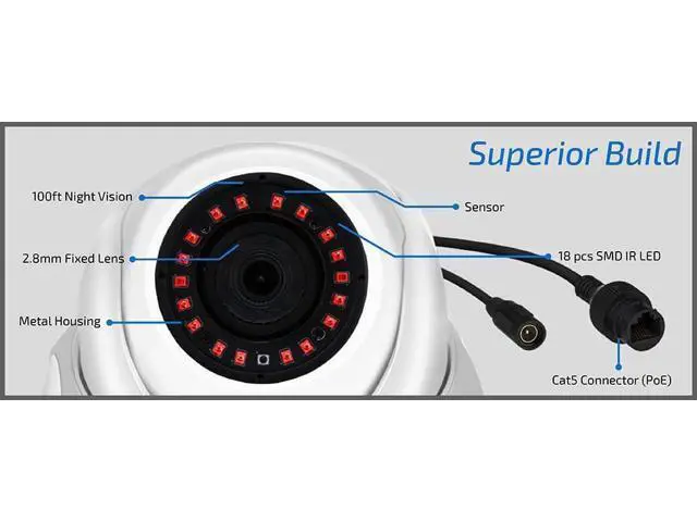Alt view image 3 of 6 - GW Security 5MP IP PoE Outdoor Indoor Microphone Dome Security Camera (GW5091IP)