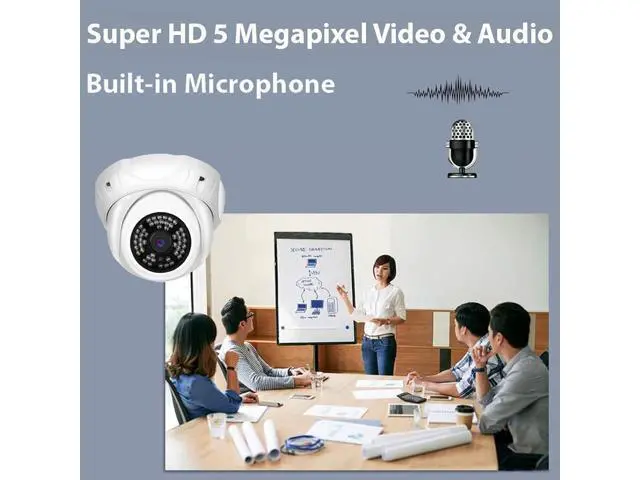 Alt view image 4 of 6 - GW Security 5MP IP PoE Outdoor Indoor Microphone Dome Security Camera (GW5091IP)