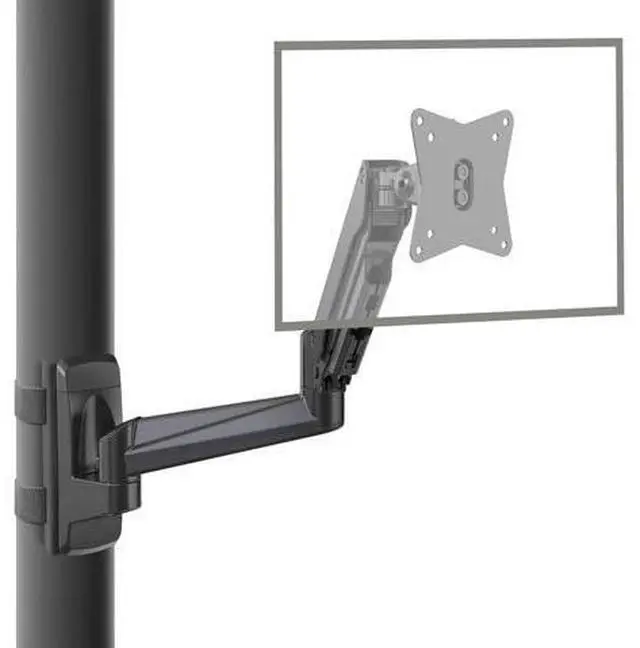 Main image of CondoMounts CLMMMAB2022 Full Motion Pillar Monitor Mount | WorkBench Monitor Mount | Pallet Rack | NO Drill | GAS Spring Arm with VESA Plate | Pillar Mount | Holds 18lbs | Up to 32-in. Monitor | Black