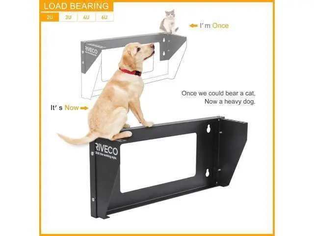 Alt view image 3 of 7 - RIVECO 2U Wall Mount Rack for Network| Reinforced Heavy Load 66-99 LBS Small Server Racks Vertical & Horizontal Mounting for 19 inches IT & Studio Equipment.