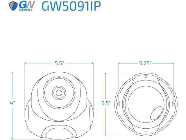 Alt view image 6 of 6 - GW Security 5MP IP PoE Outdoor Indoor Microphone Dome Security Camera (GW5091IP)