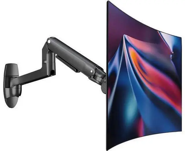 Main image of Monitor Wall Mount for Flat or Curved Screens up to 38" Within 25 lbs, Full Motion Adjustable Monitor Arm Wall Mount with Cable Management, VESA 75x75/100x100mm, Black