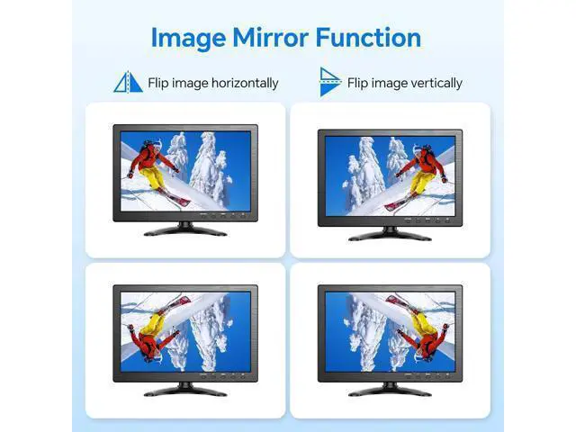 Alt view image 4 of 7 - Eyoyo 10.1 inch Security Monitor 1366x768 Resolution, Small HDMI Monitor Supporting HDMI VGA AV BNC USB Input, Small Screen with Built-in Speakers for PC CCTV Camera NVR(EM101AD)