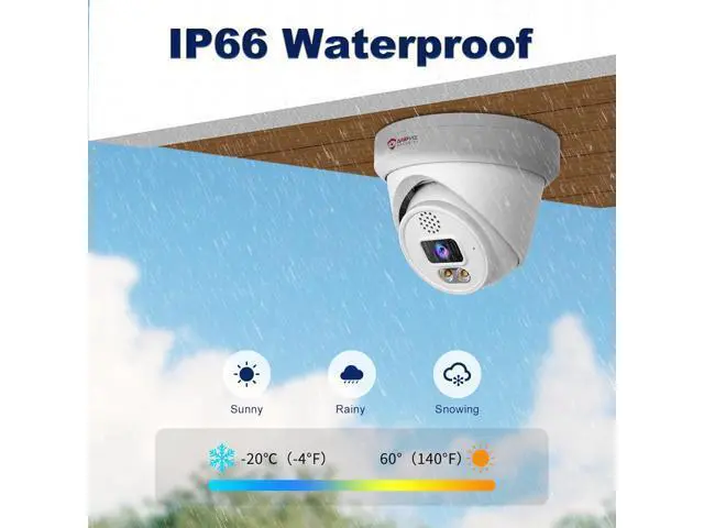 Alt view image 6 of 6 - Anpviz 6MP PoE Camera, Turret 6MP UltraHD IP Camera Outdoor with Mic & Speaker, 100FT Smart Color Night Vision, PoE Security Cameras with AI Human Vehicle Detection, MicroSD Slot (U Series)