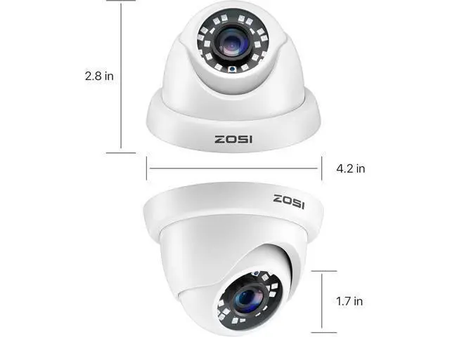 Alt view image 3 of 7 - ZOSI 4 Pack 2MP 1080p HD-TVI Home Security Camera Outdoor Indoor 1920TVL, 24PCS LEDs, 80ft Night Vision, 90°View Angle, Weatherproof Surveillance CCTV Dome Camera